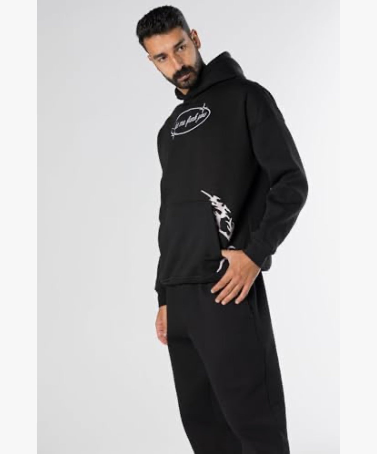 سوي تشيرت بغطاء للرأس للجنسين مطبوع ومميز